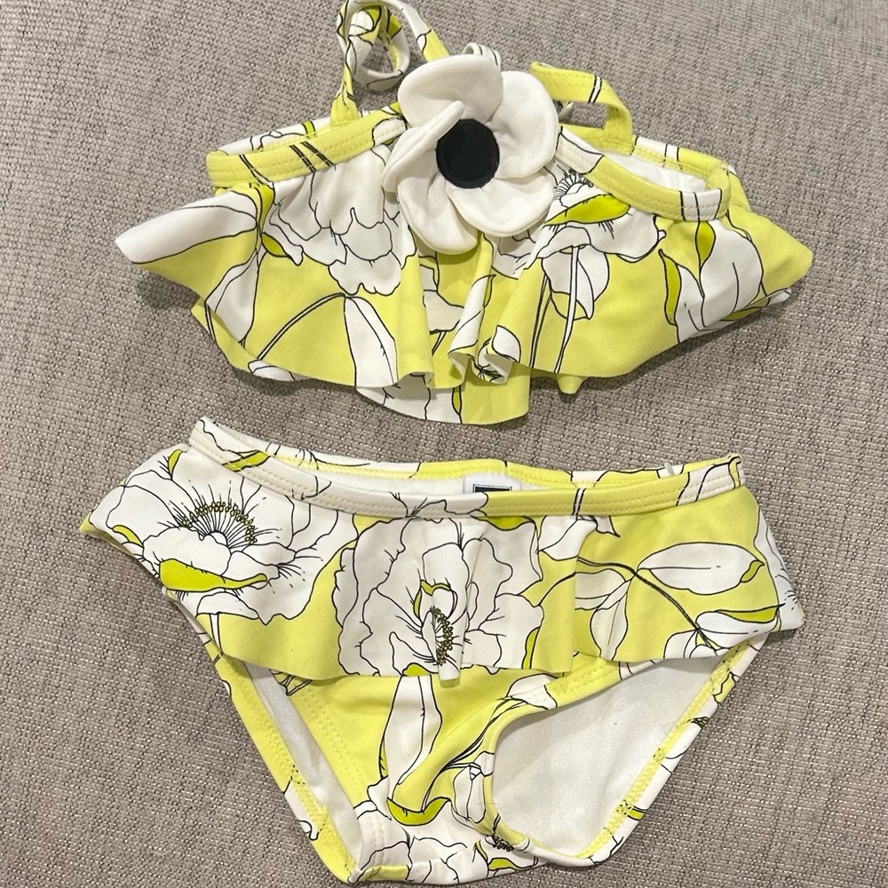 Janie and Jack Yellow Floral Bikini Set